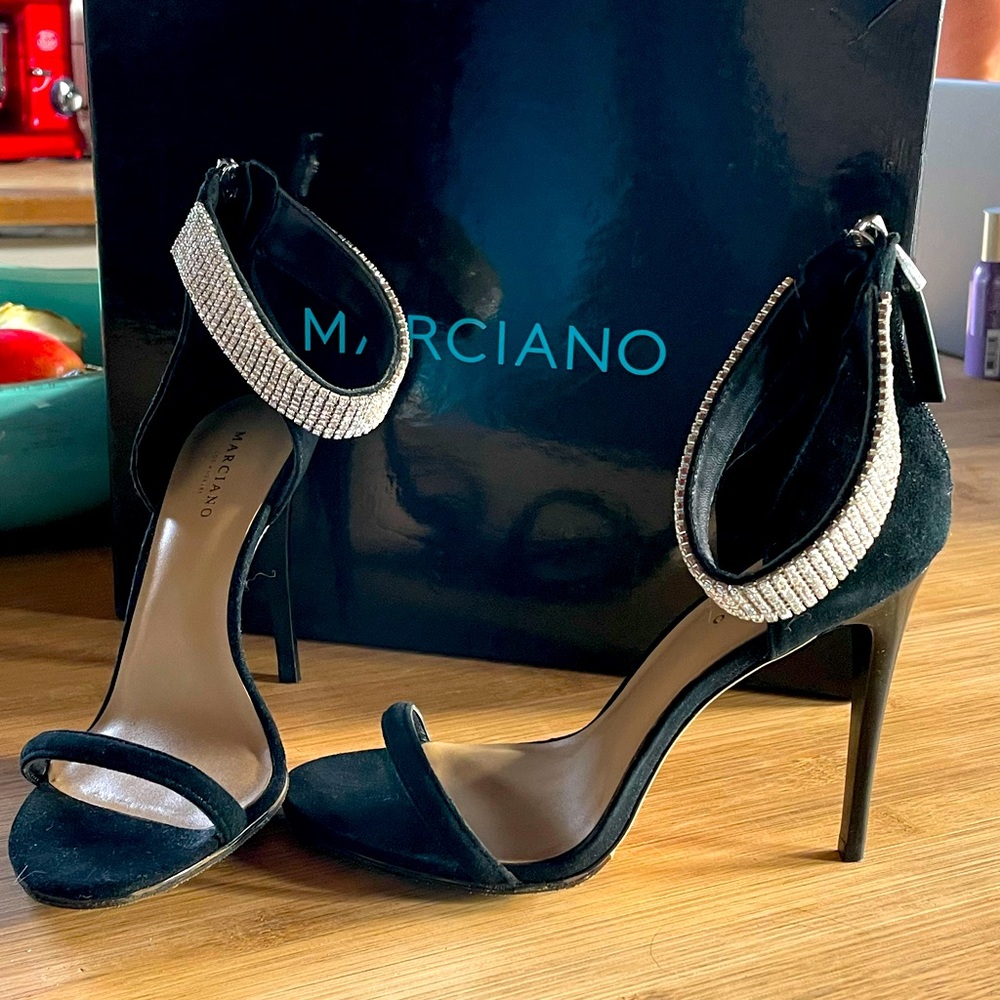 Marciano crystal heels